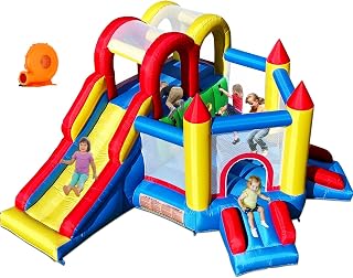 Inflatable Bounce House with Three Slides