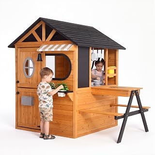 Wooden Outdoor Playhouse for Kids