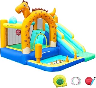 Inflatable Bounce House with Slide, Ball Pit and Tunnel