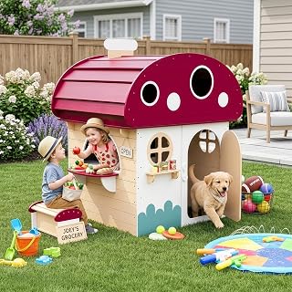 Wooden Outdoor Playhouse for Kids