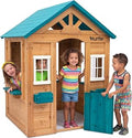 Wooden Outdoor Playhouse with Flower Boxes and Windows