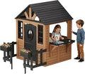 Wooden Outdoor Playhouse for Kids - Brown
