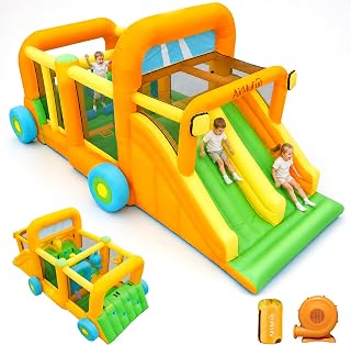 11-in-1 Inflatable Bounce House with Double Slides