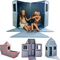 24-Piece Magnetic Fort Building Kit for Kids - Blue