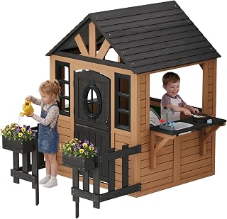 Wooden Outdoor Playhouse for Kids