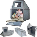 16-Piece Magnetic Fort Building Kit for Kids - Charcoal