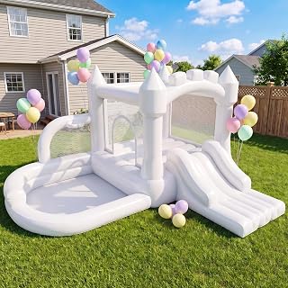 4-in-1 Inflatable Bounce House with Slide and Ball Pit