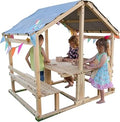 Wooden Outdoor Playhouse with Bench