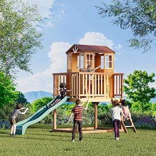 Wooden Outdoor Playhouse for Kids