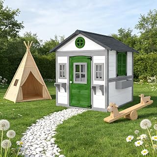 Wooden Outdoor Playhouse for Kids