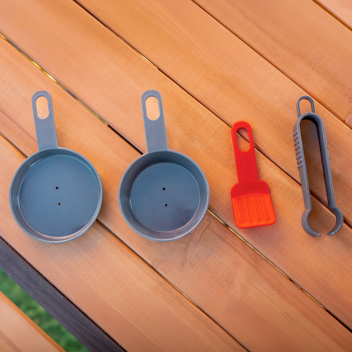 Wooden Outdoor Swing Set with Swings and Wave Slide