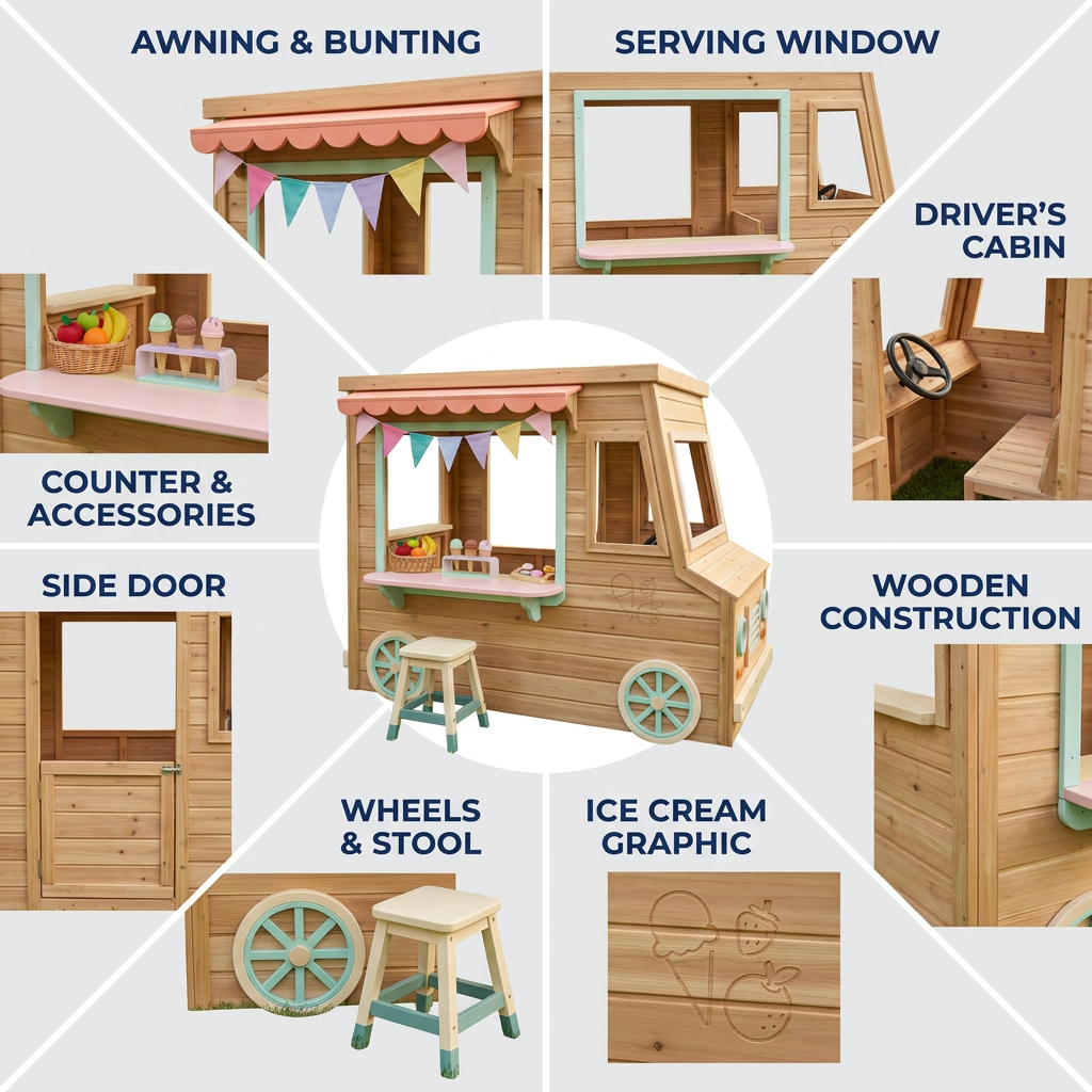 Food Truck Garden Playhouse for Pretend Play