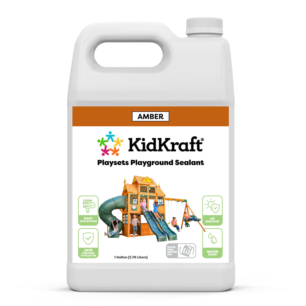 Outdoor Playset Wood Stain and Sealant, 1 Gallon - Amber