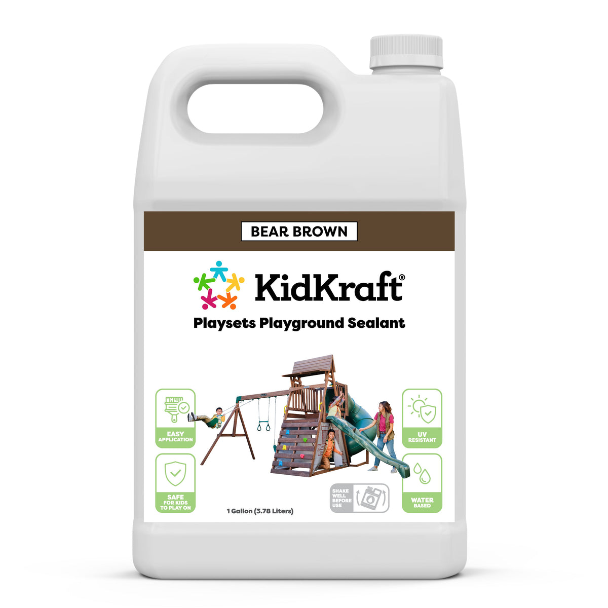 Outdoor Playset Wood Stain and Sealant, 1 Gallon - Brown