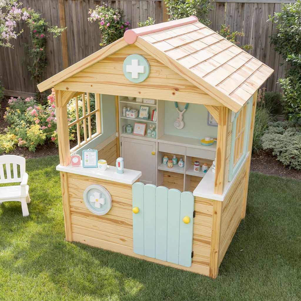 Doctor Clinic Garden Playhouse for Pretend Play