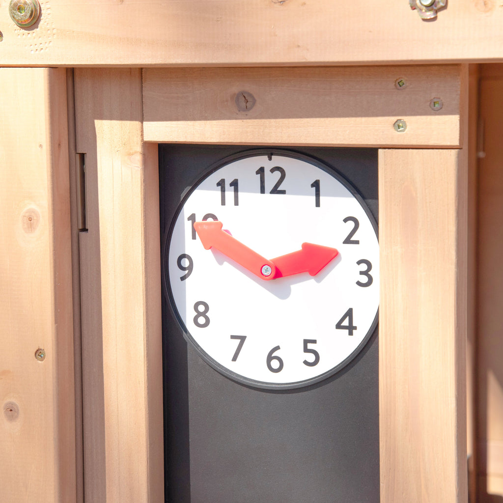 Outdoor Playhouse with Wave Slide and Chalkboard