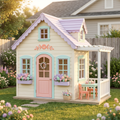 Floral Cottage Garden Playhouse with Porch