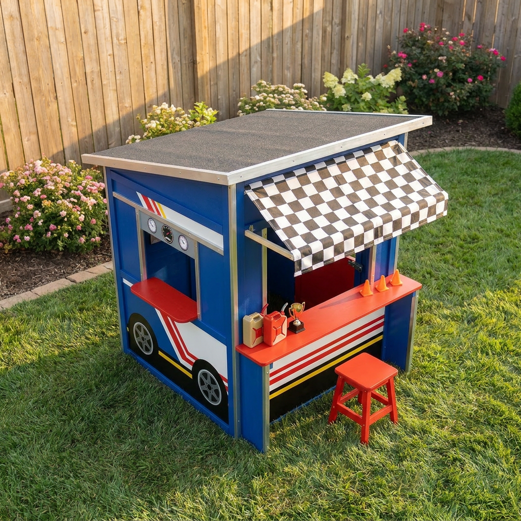 Racing Garage Garden Playhouse for Kids