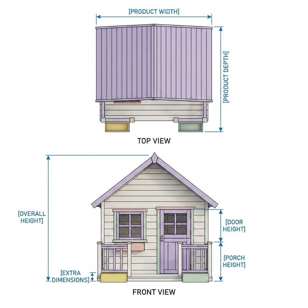 Lavender Floral Garden Playhouse with Front Porch