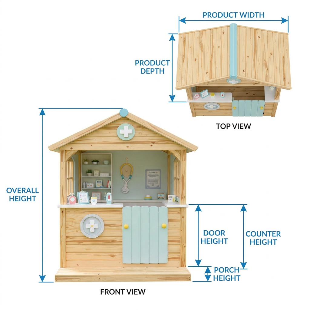 Doctor Clinic Garden Playhouse for Pretend Play