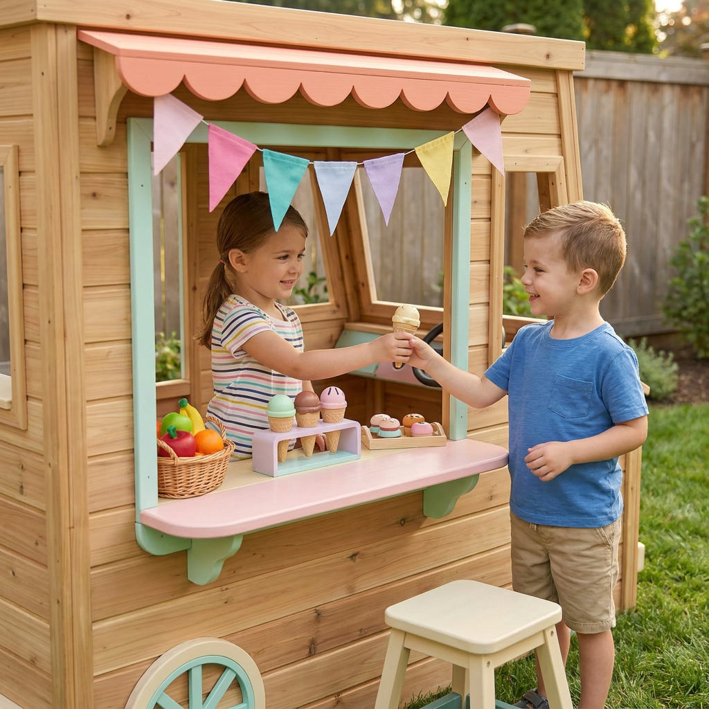 Food Truck Garden Playhouse for Pretend Play