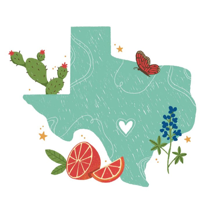 Texas-Inspired 8 x 11 Inch Digital Art Print