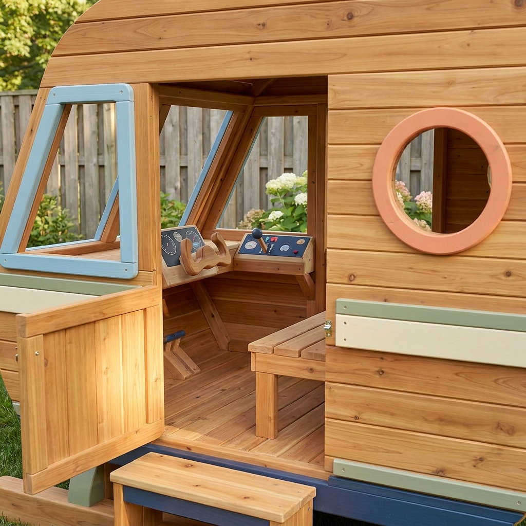 Helicopter-Themed Garden Playhouse for Kids