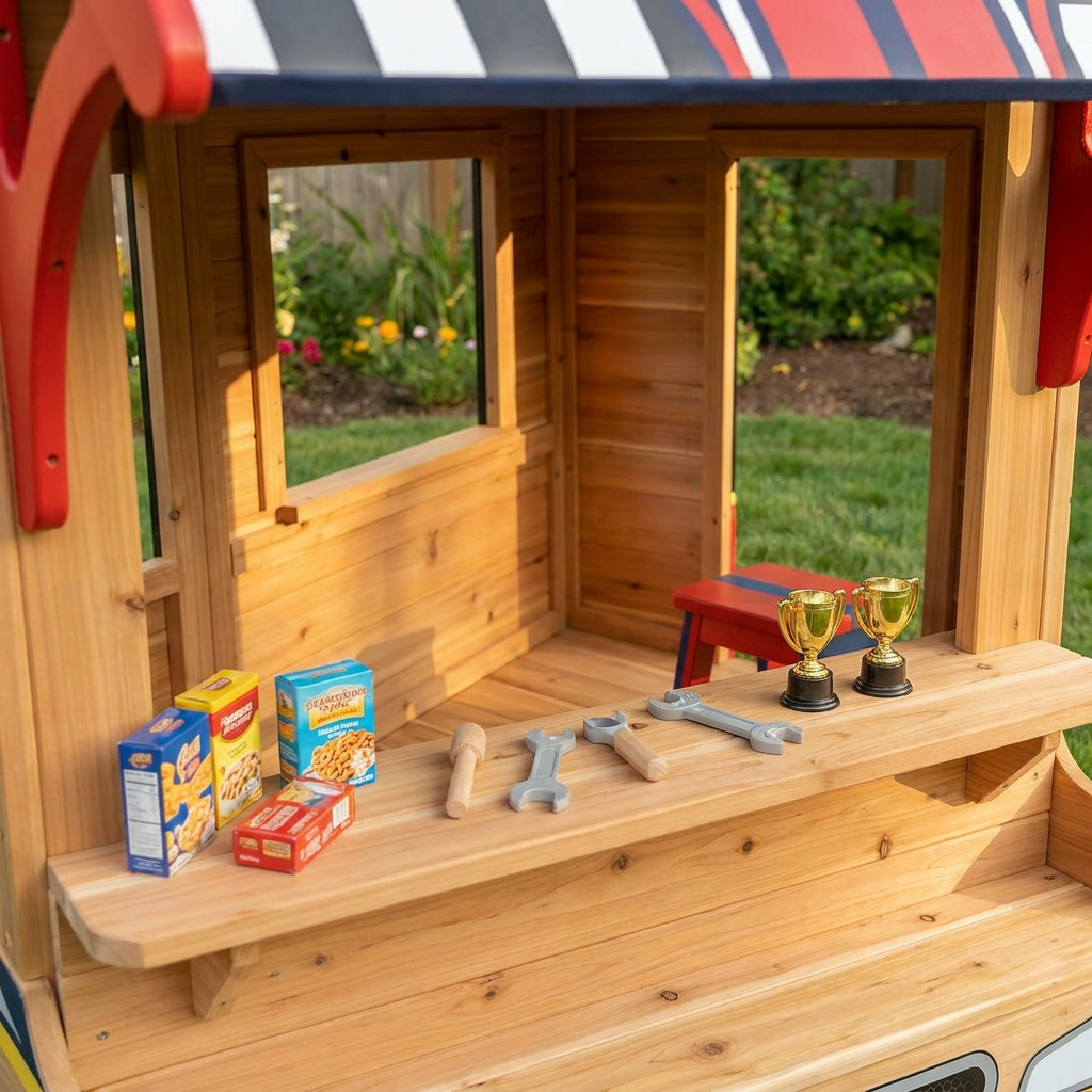 Racing Pit Stop Outdoor Playhouse for Kids