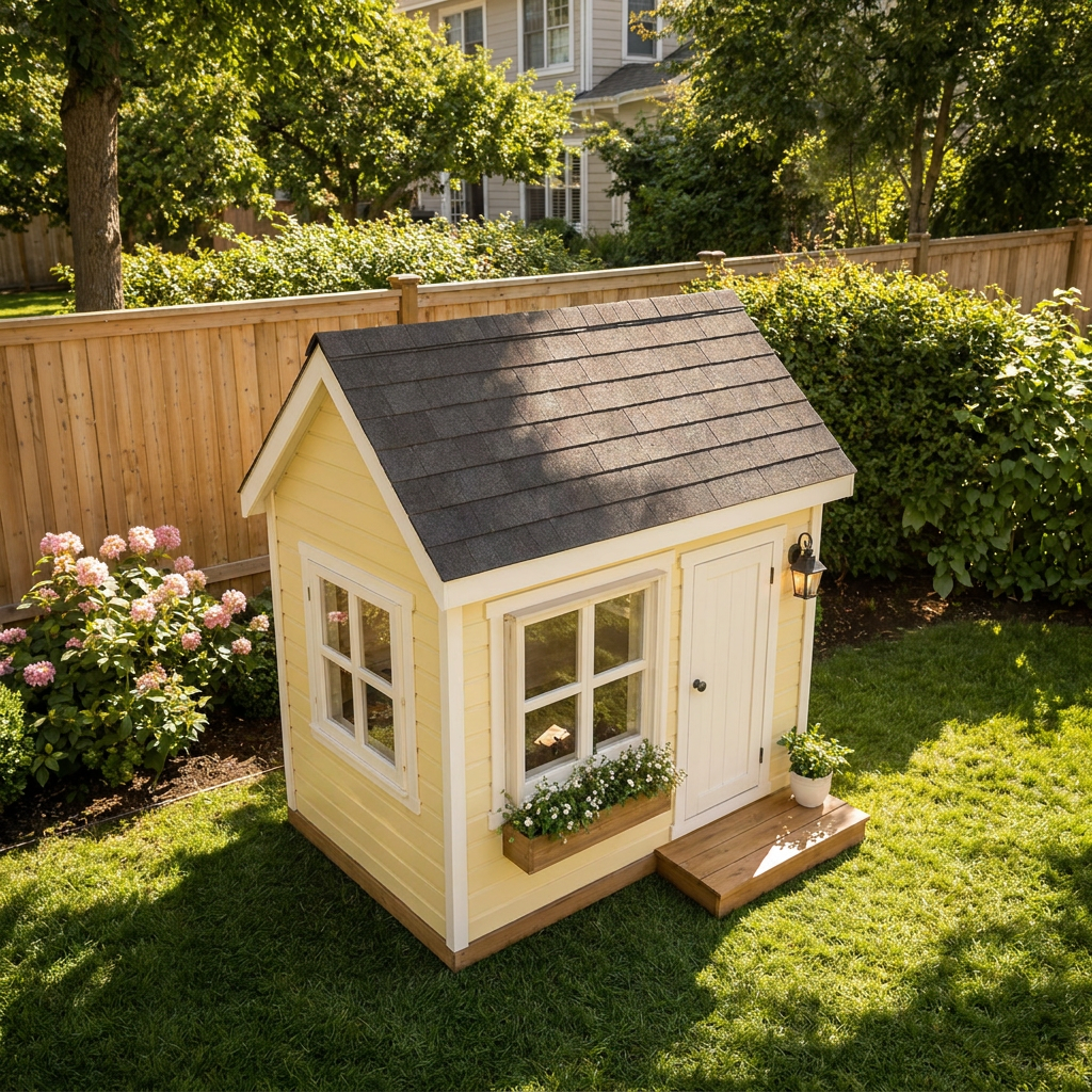 Garden Nook Playhouse with Window Flower Box