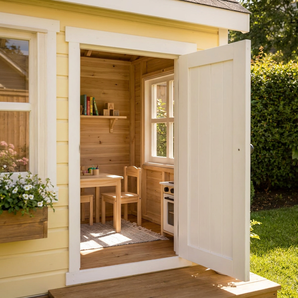 Garden Nook Playhouse with Window Flower Box
