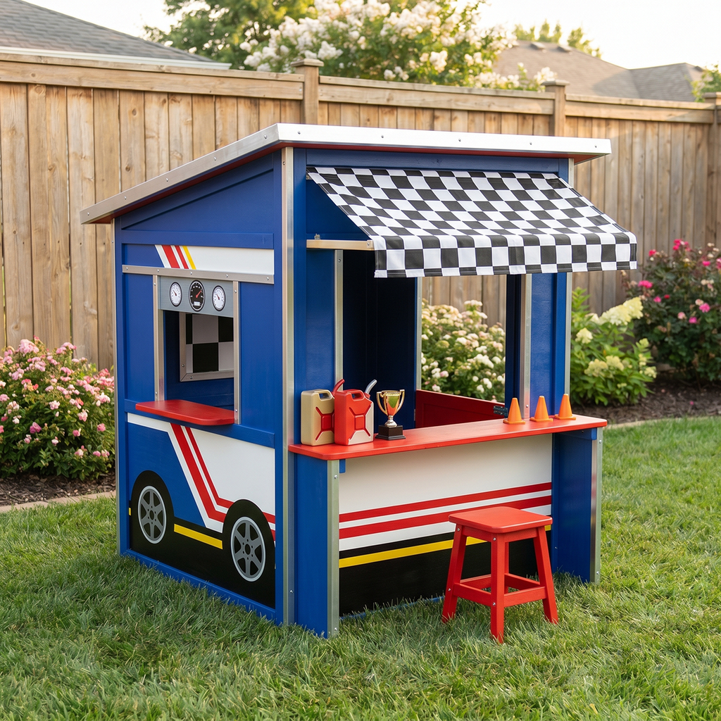 Racing Garage Garden Playhouse for Kids
