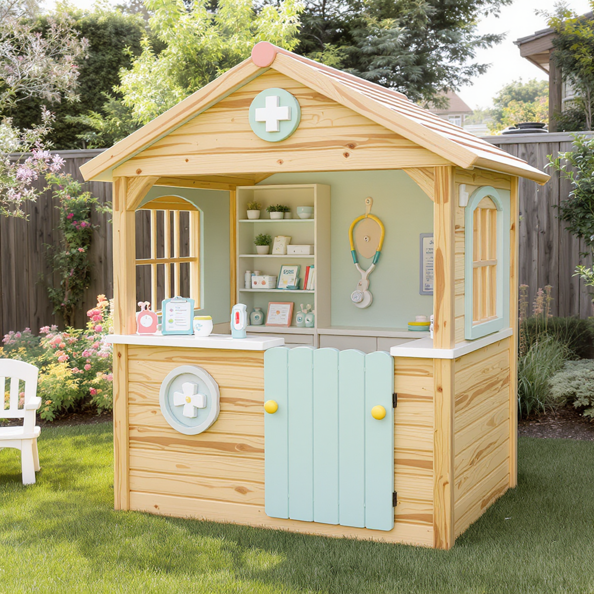 Doctor Clinic Garden Playhouse for Pretend Play