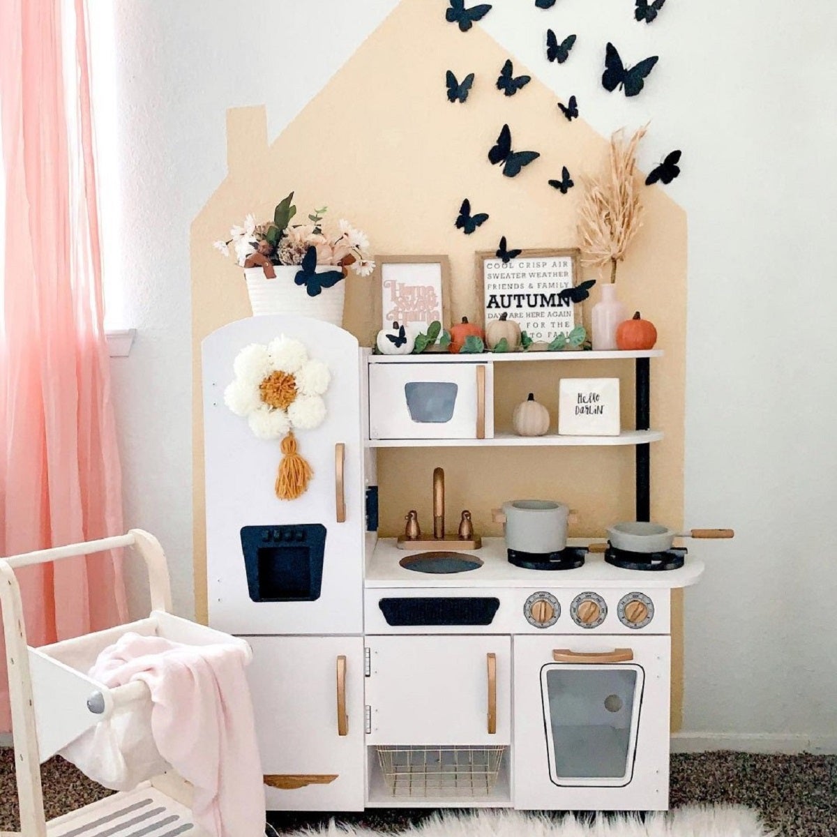 Kids Pretend Play Kitchen with Storage - White